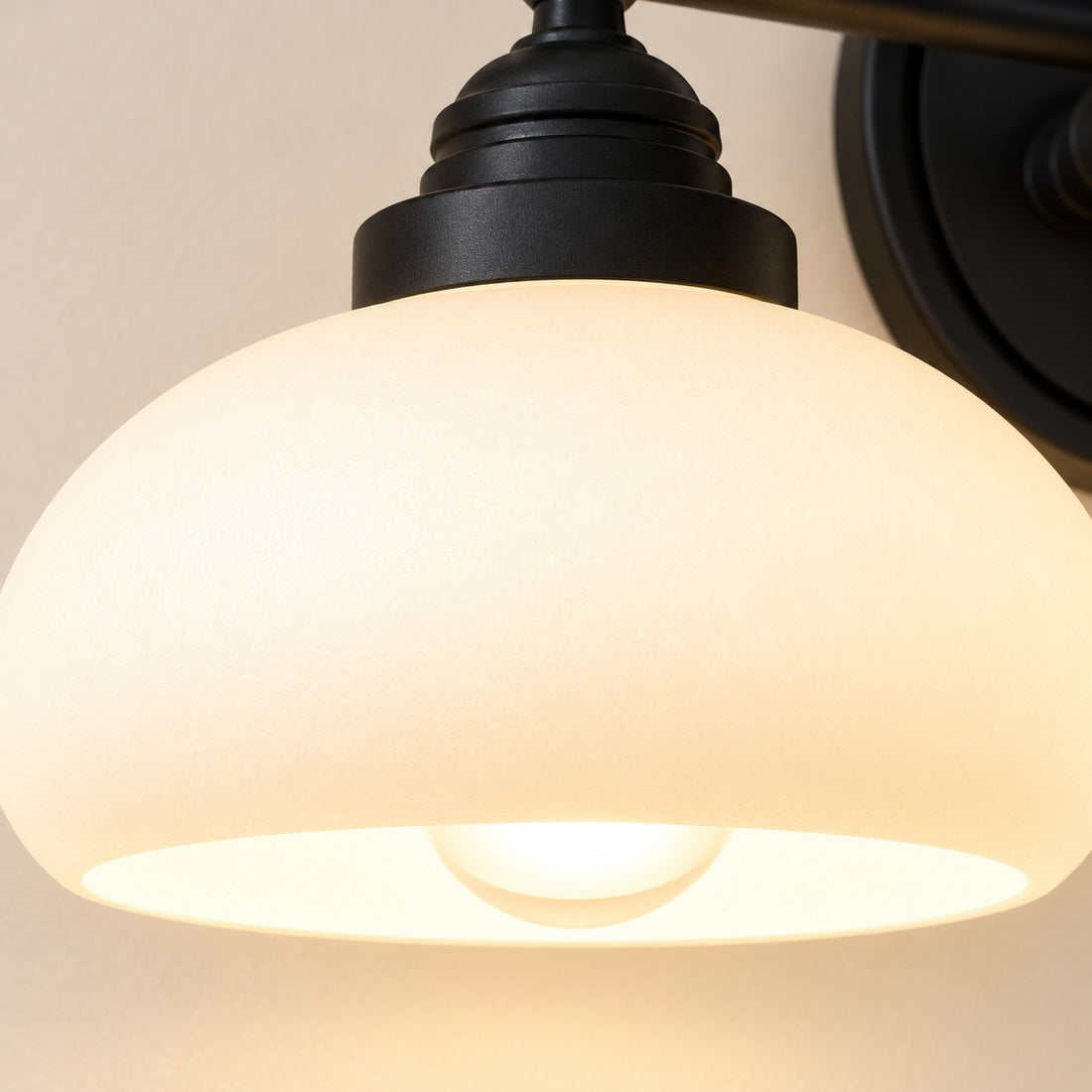 Opelina milk-white glass shade close-up