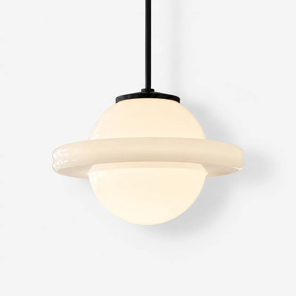 Opelina milk glass pendant, Model F