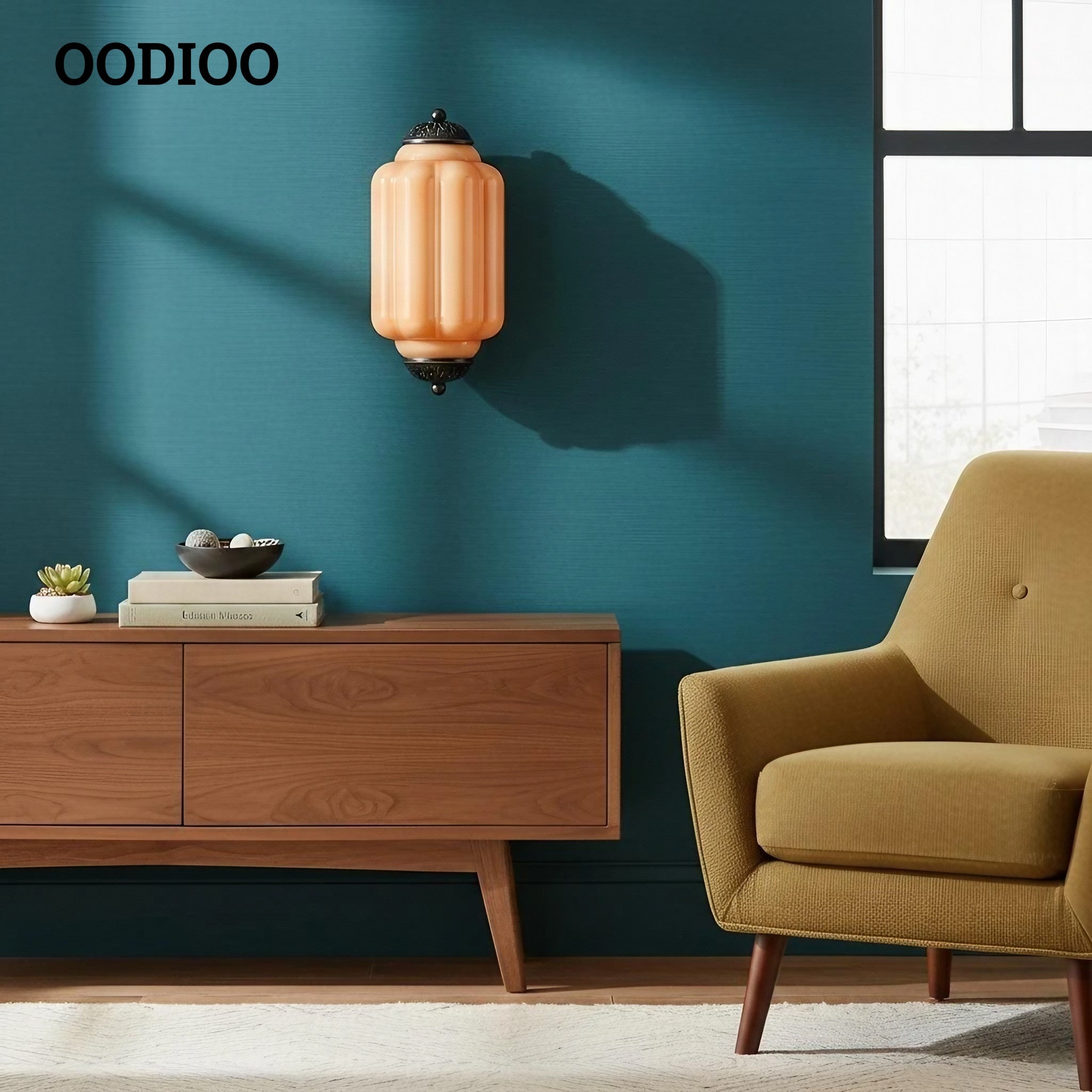 Vintage Eloise Glass Wall Sconce – Antique Brass Flush Bedside Light