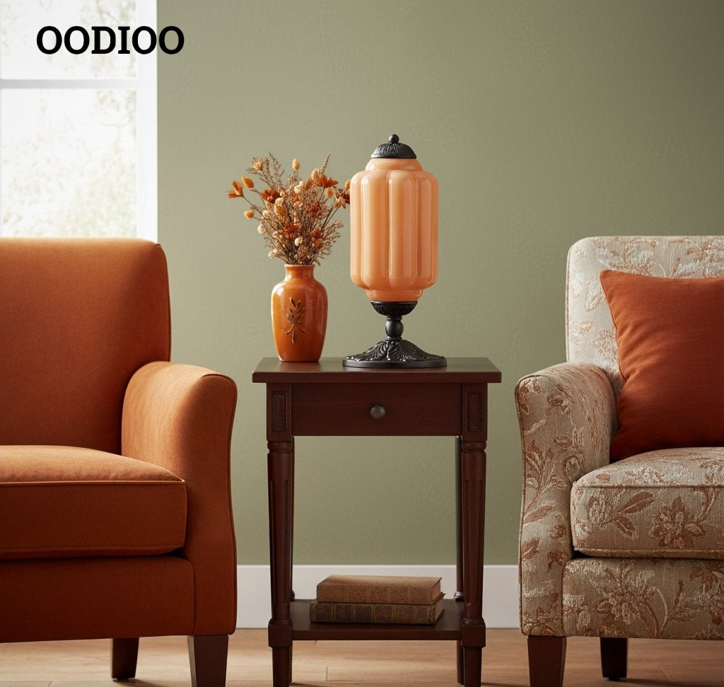 Eloise Vintage Glass Led Pumpkin Table Lamp