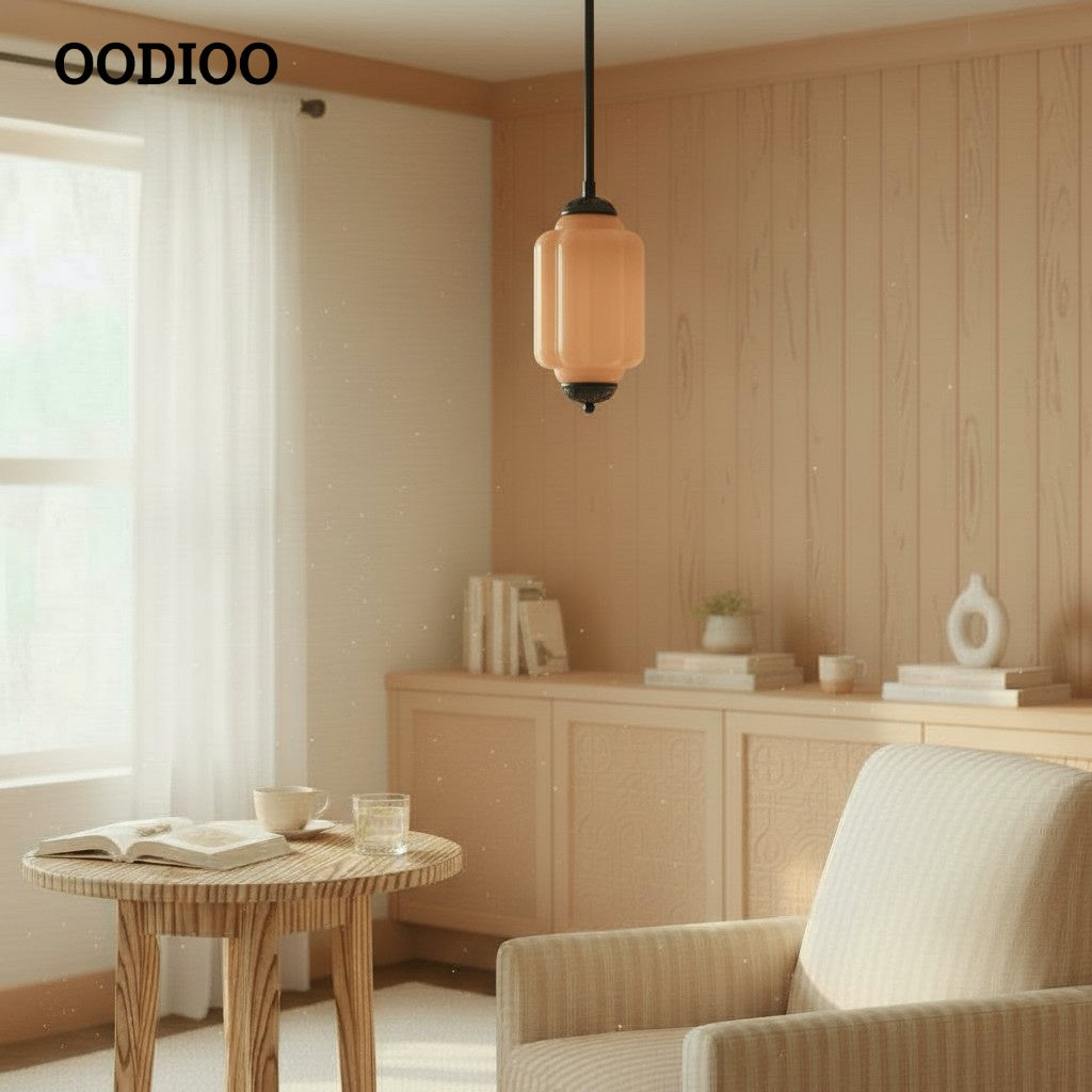 Eloise Simple Glass Irregular Lantern Pendant Lamp