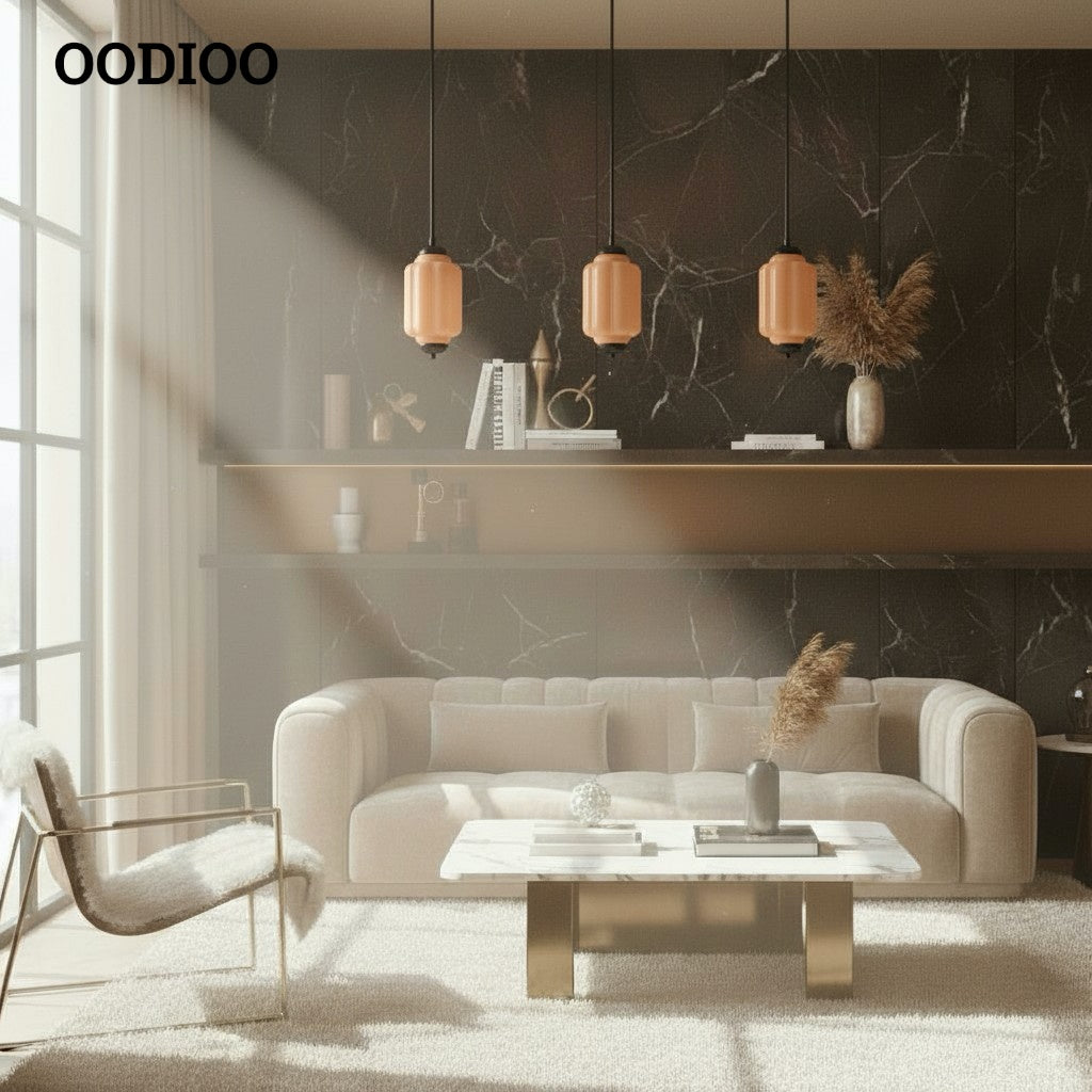 Eloise Simple Glass Irregular Lantern Pendant Lamp