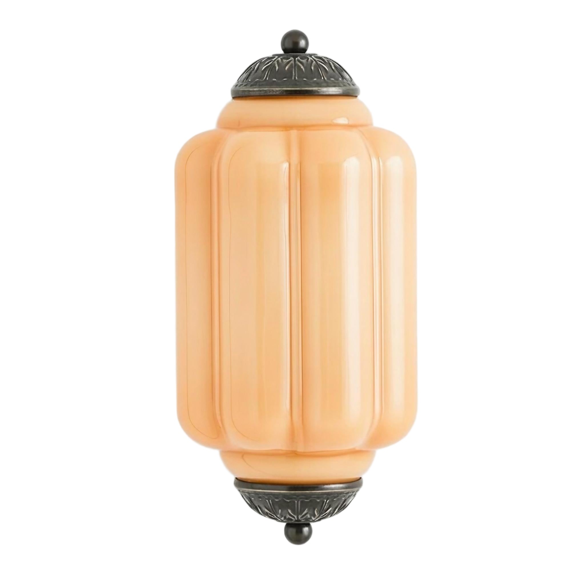 Vintage Eloise Glass Wall Sconce – Antique Brass Flush Bedside Light