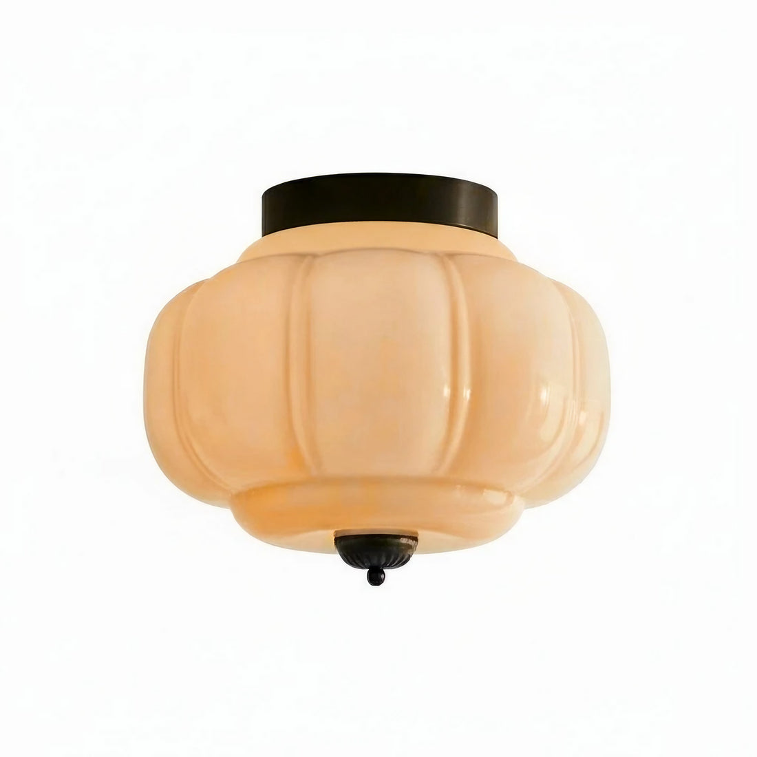 Eloise Retro Milk Glass Semi Flush Mount Ceiling Light