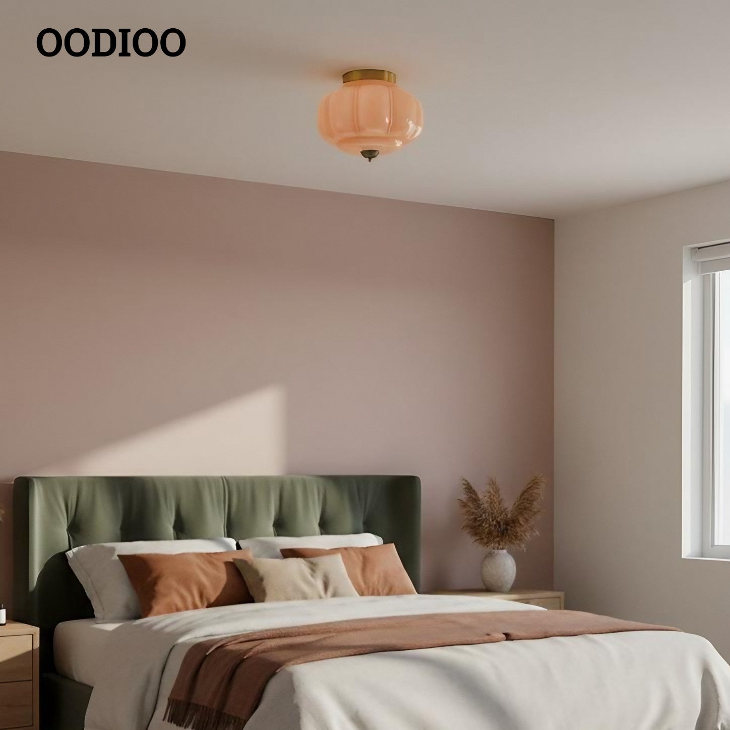 Eloise Retro Milk Glass Semi Flush Mount Ceiling Light