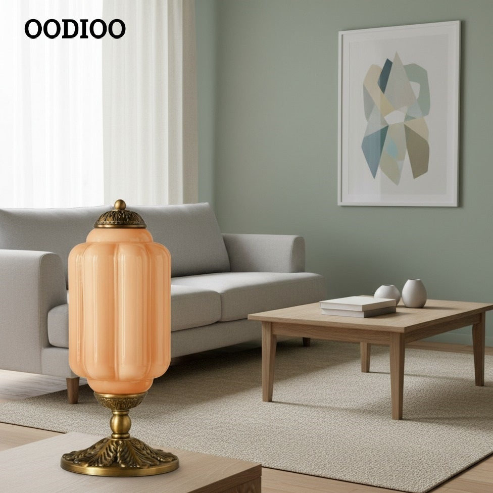 Eloise Vintage Glass Led Pumpkin Table Lamp