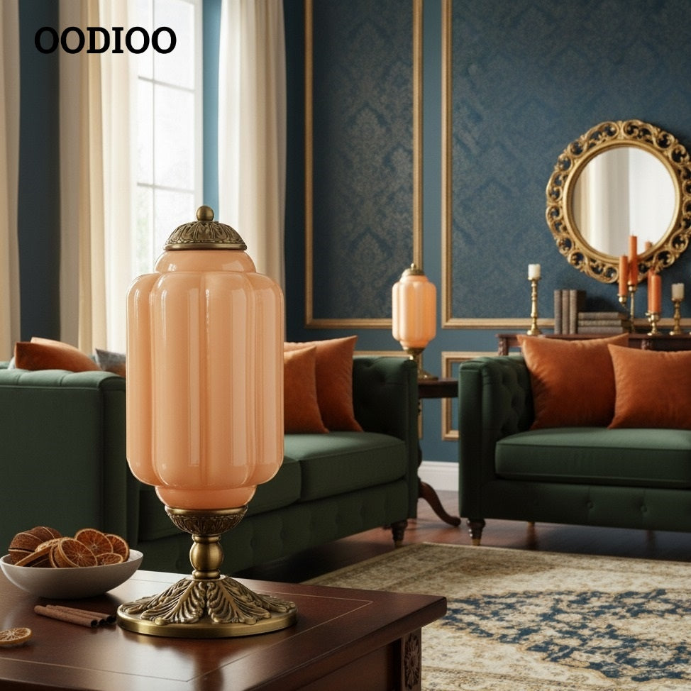 Eloise Vintage Glass Led Pumpkin Table Lamp