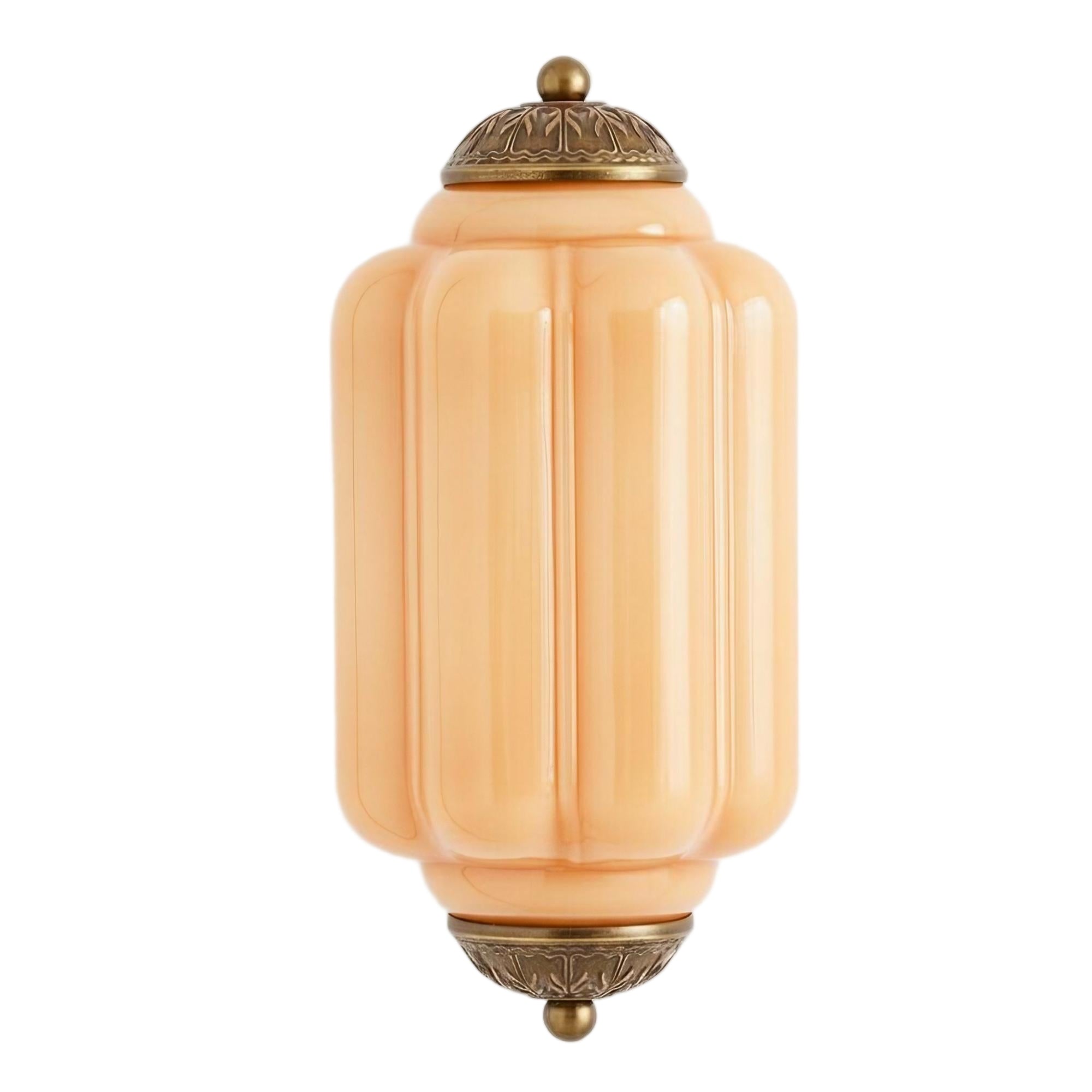 Vintage Eloise Glass Wall Sconce – Antique Brass Flush Bedside Light
