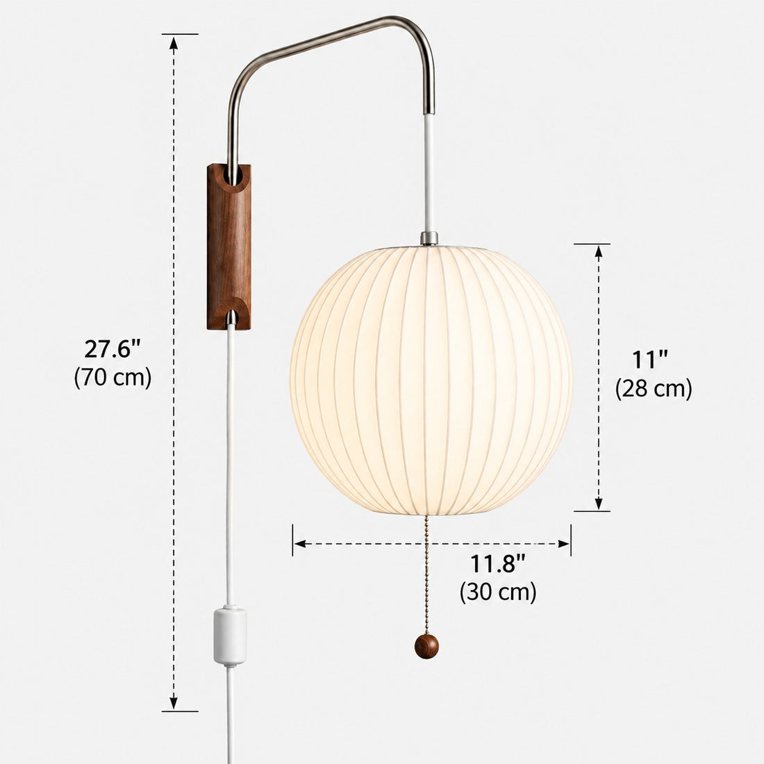 Oriya plug-in wall sconce dimensions, H 11 inches by W 11.8 inches