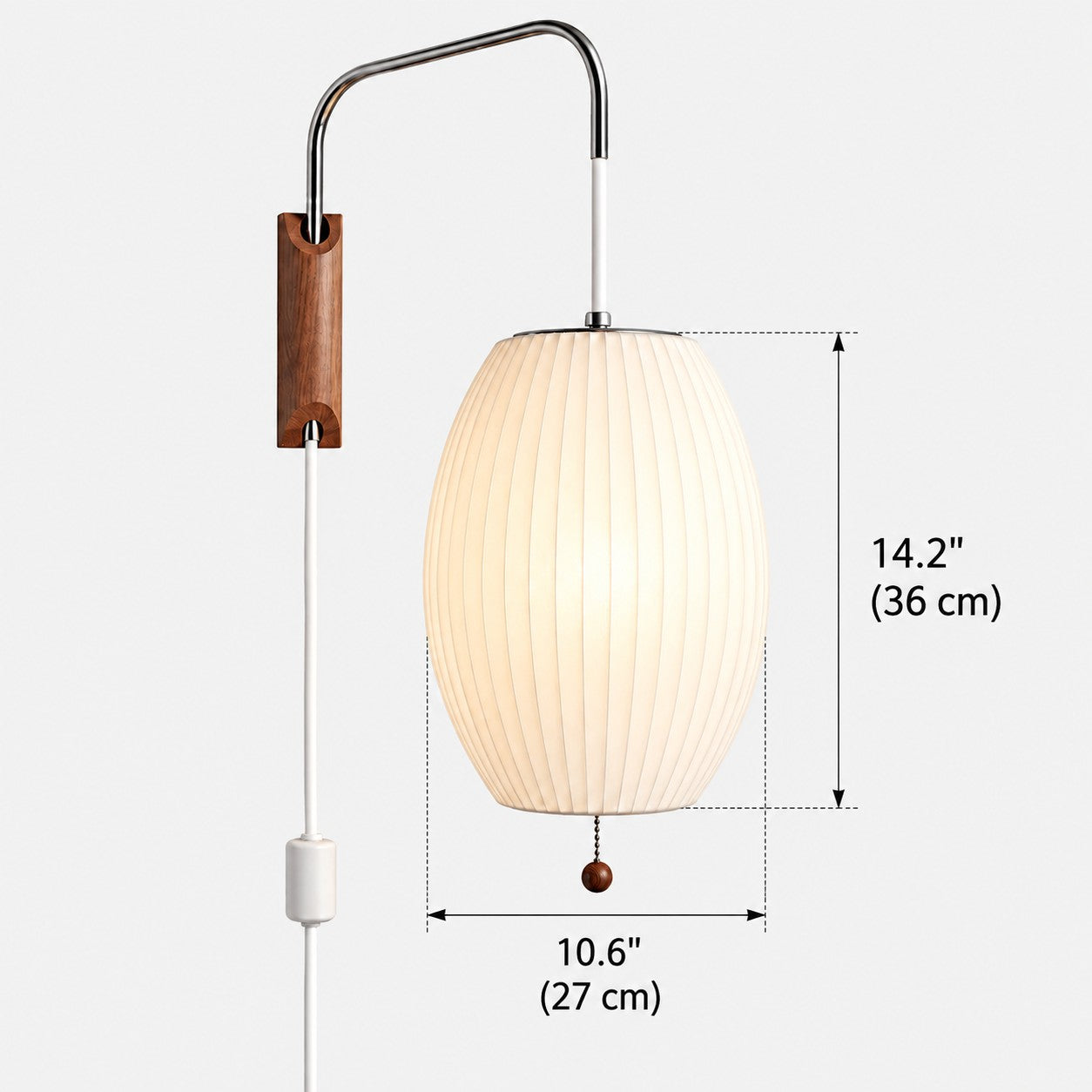 Oriya plug-in wall sconce dimensions, H 14.2 inches by W 10.6 inches