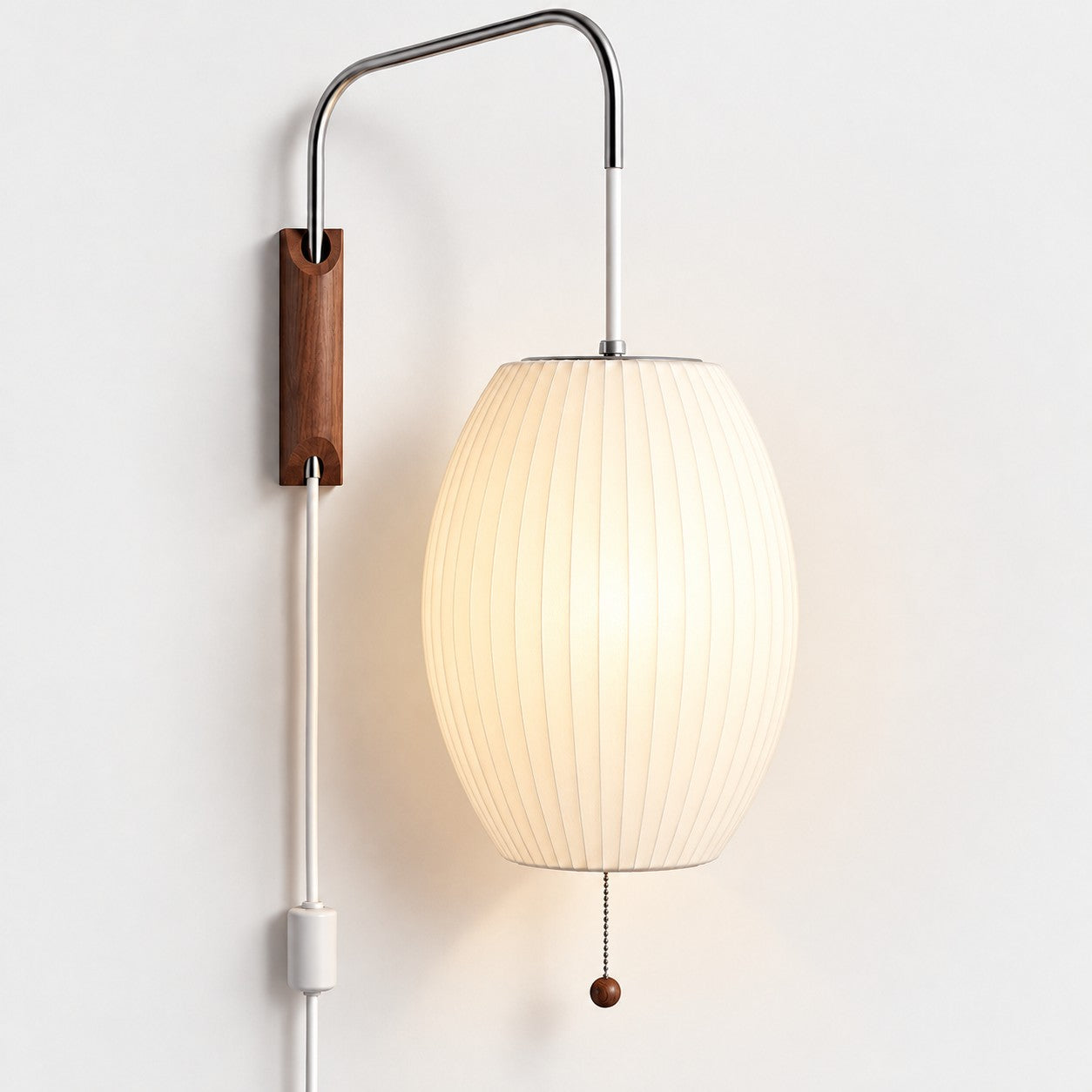 Oriya fabric ribbed wall sconce, H 36cm