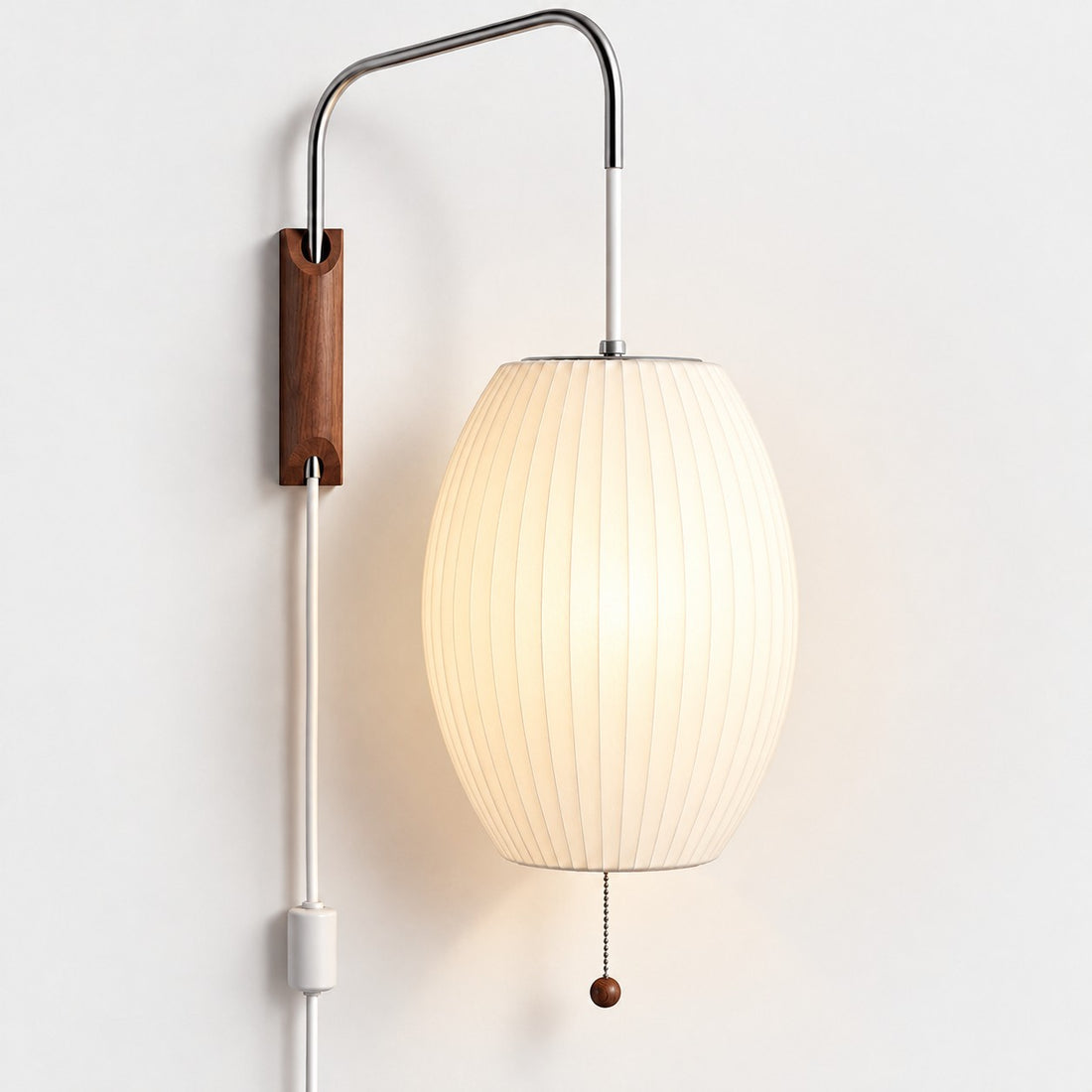 Oriya fabric ribbed wall sconce, H 36cm