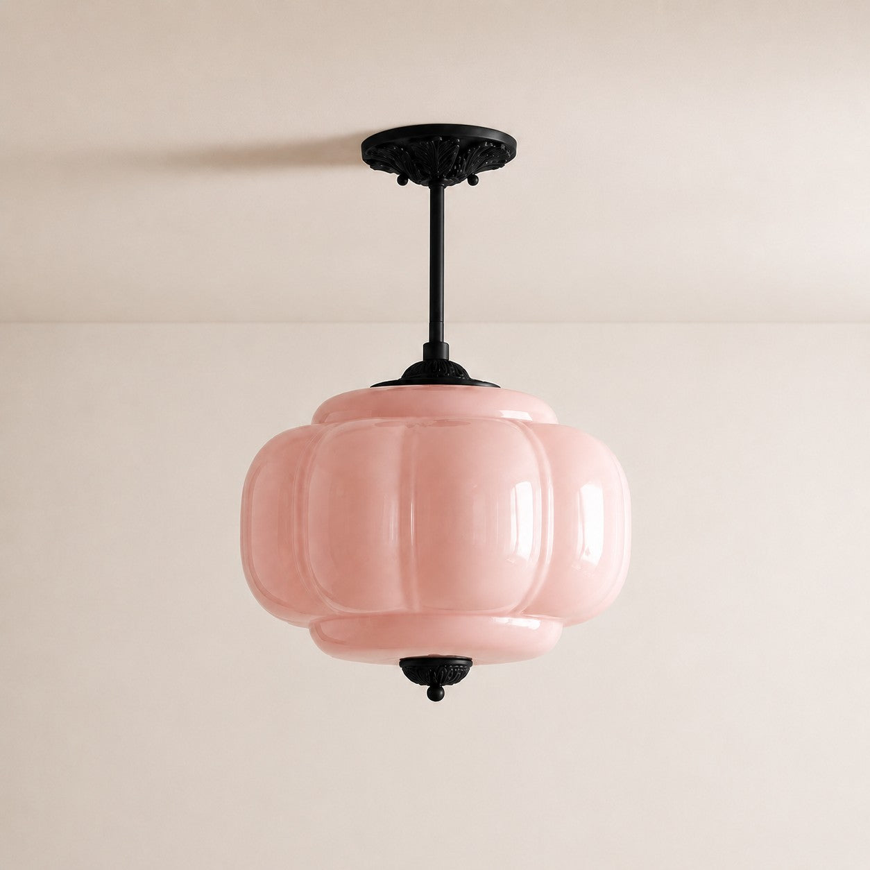 Antique Brass Green Glass Eloise Pendant Light
