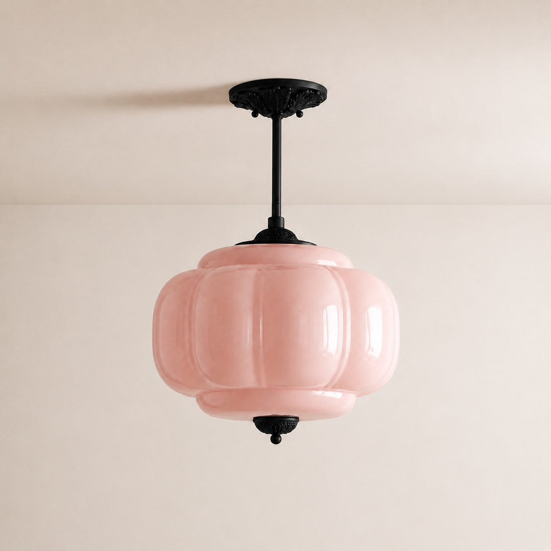 Antique Brass Green Glass Eloise Pendant Light