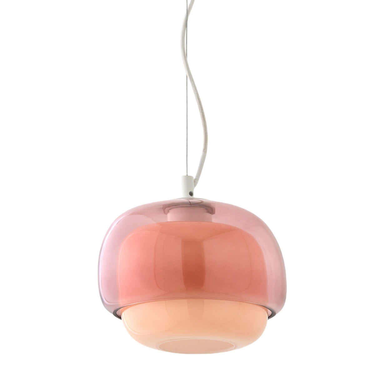 Stained Glass Pendant Lamp – Double Dome Colored Glass Light