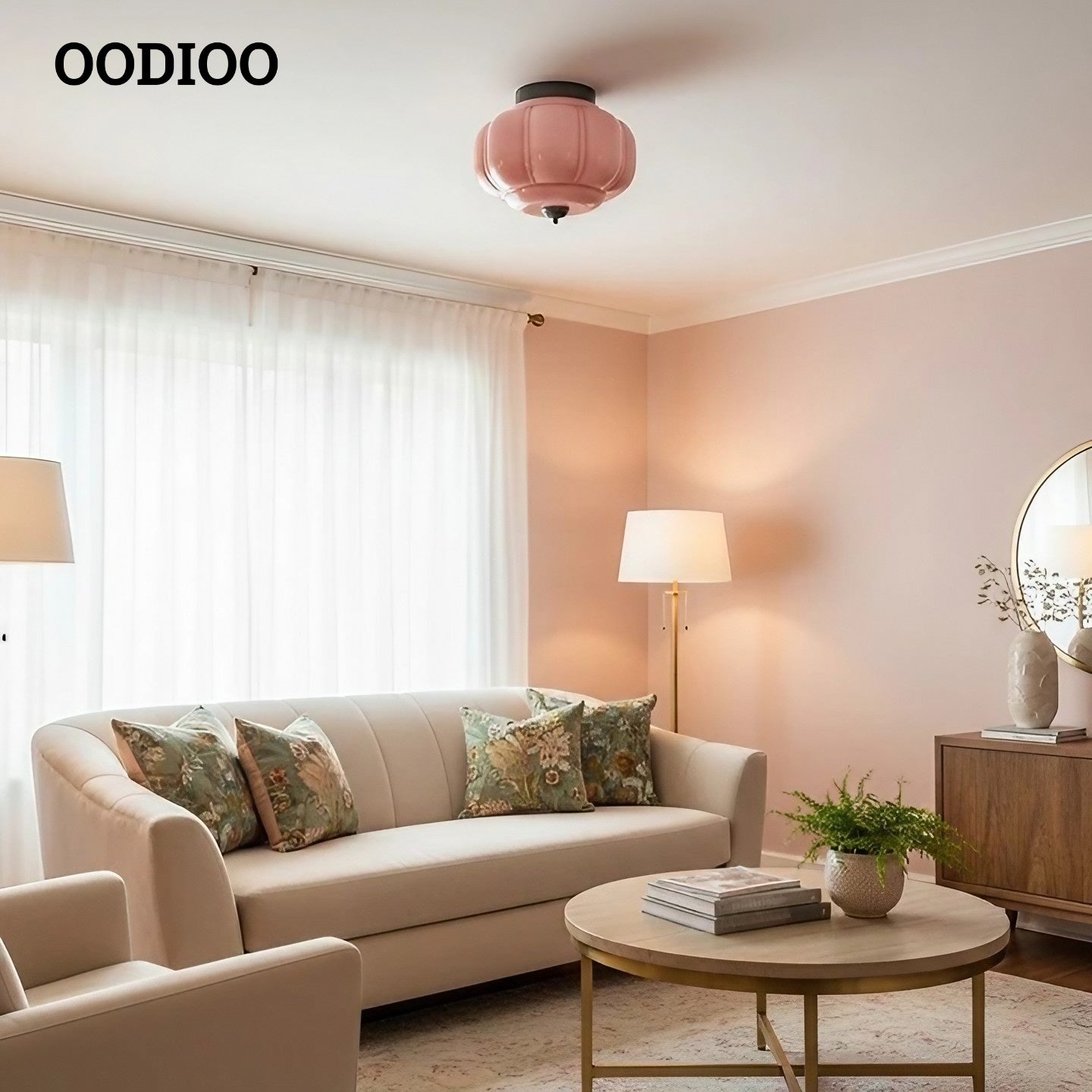 Eloise Retro Milk Glass Semi Flush Mount Ceiling Light