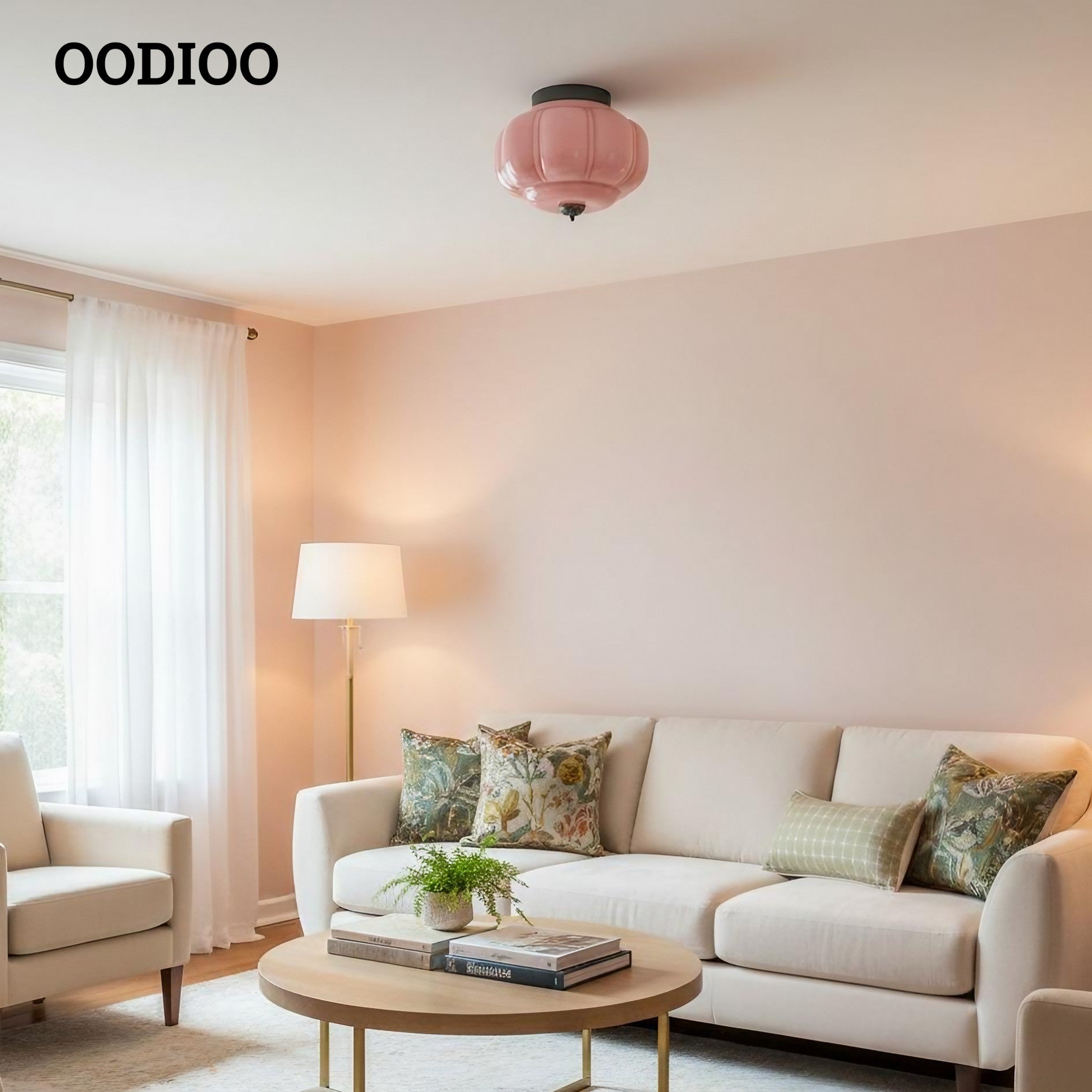 Eloise Retro Milk Glass Semi Flush Mount Ceiling Light