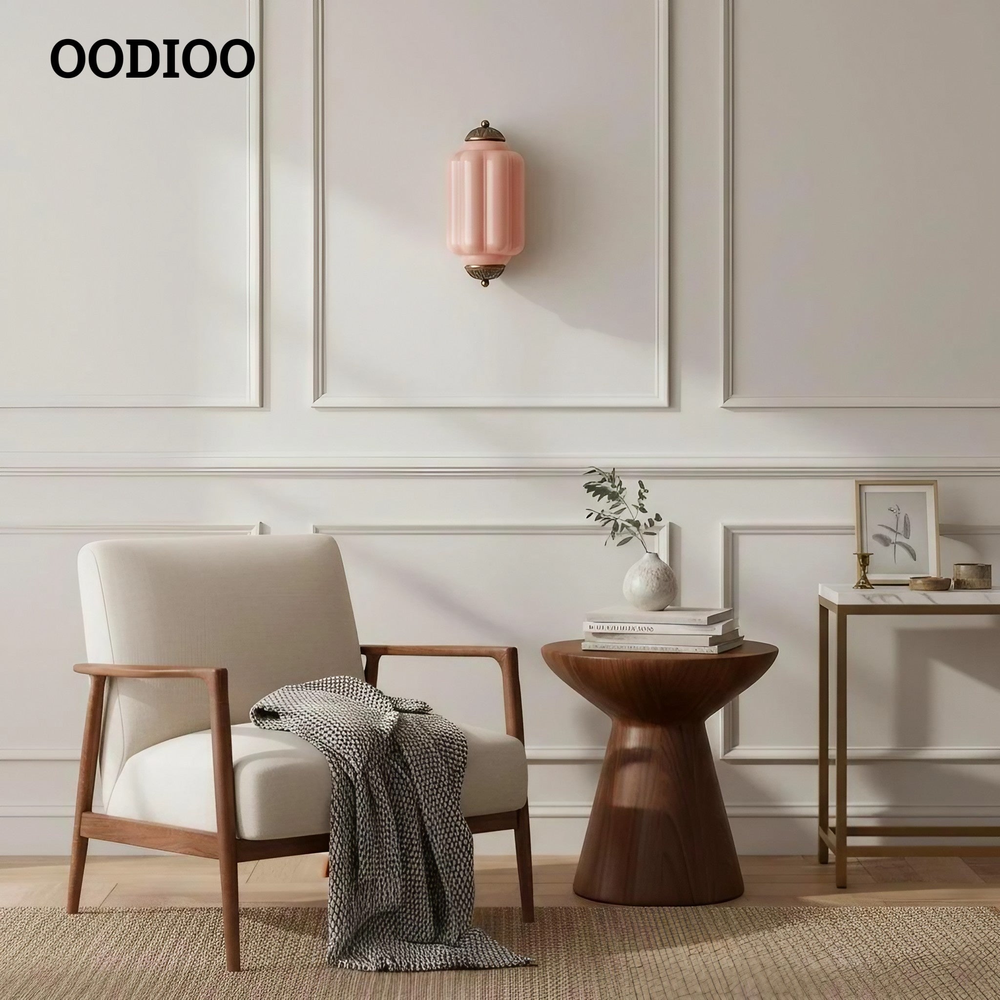 Vintage Eloise Glass Wall Sconce – Antique Brass Flush Bedside Light