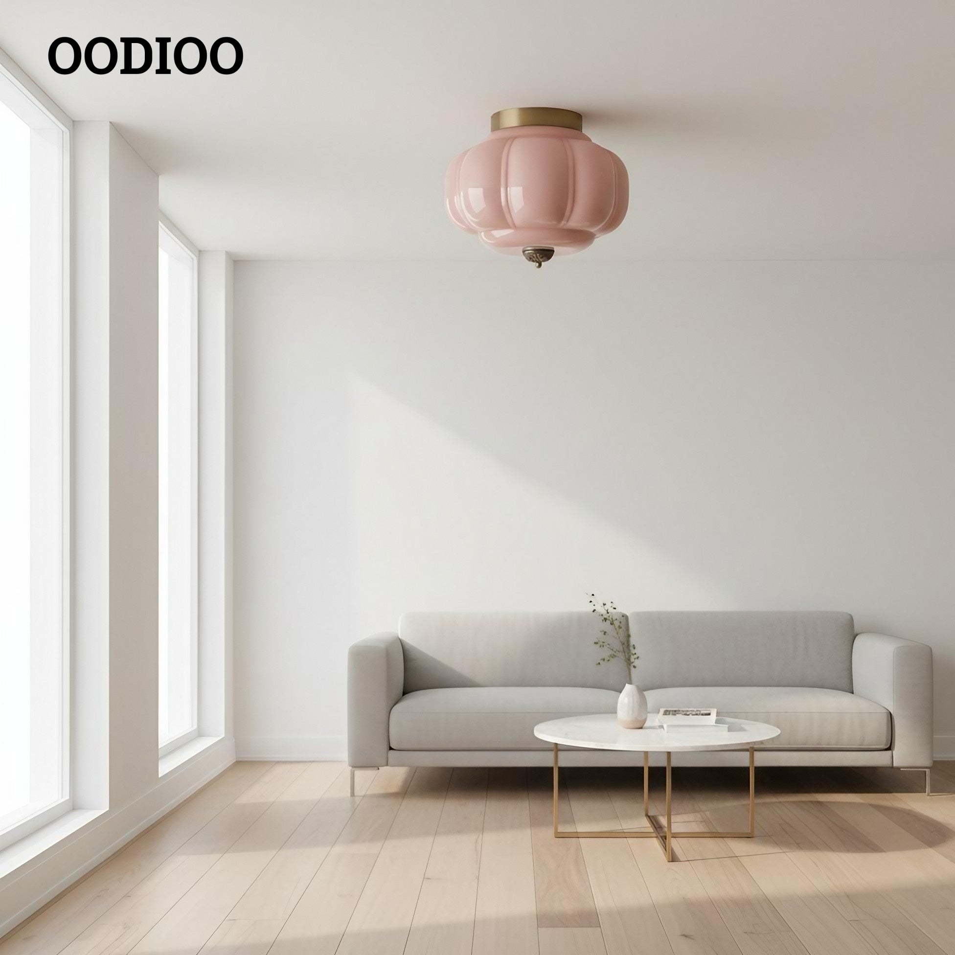 Eloise Retro Milk Glass Semi Flush Mount Ceiling Light