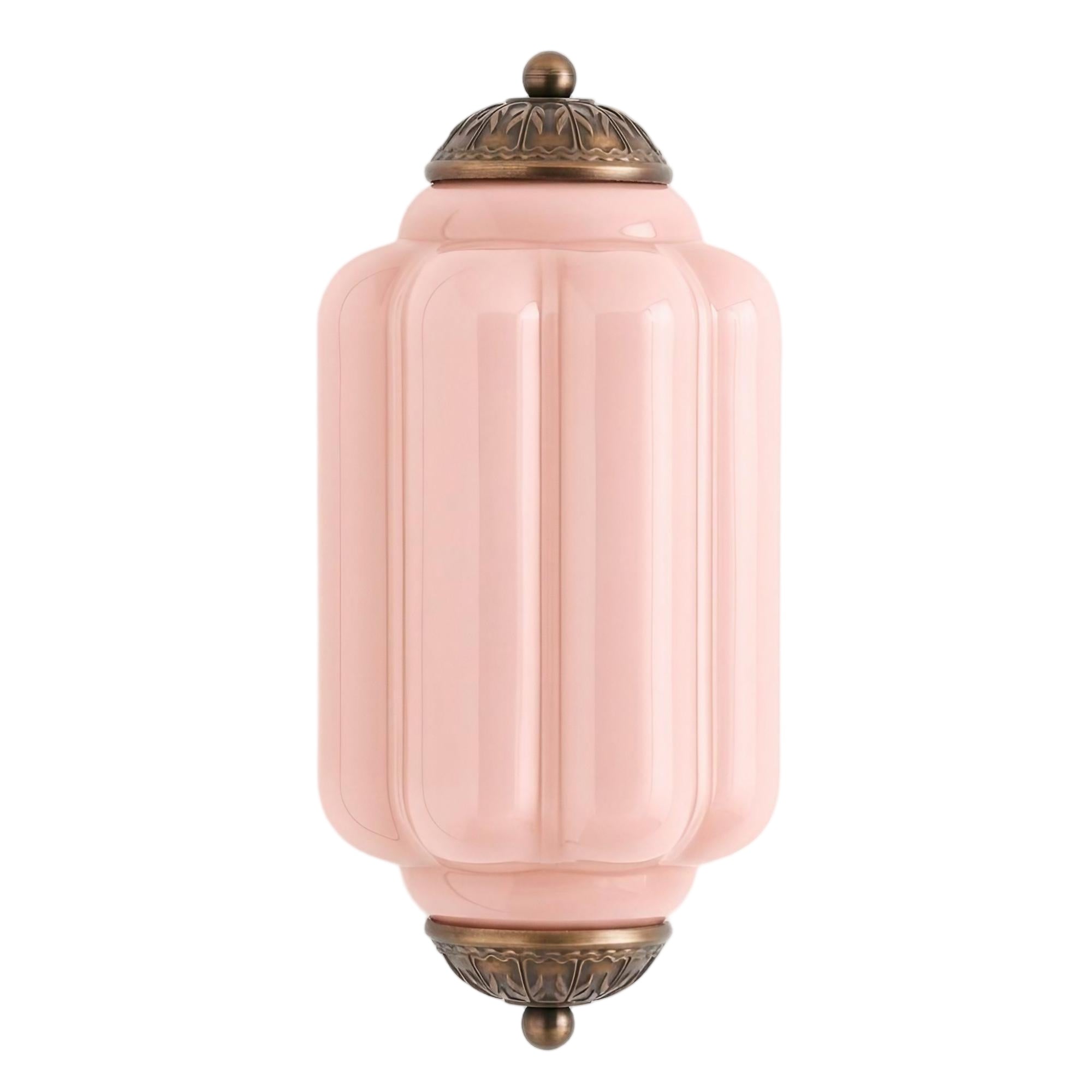 Vintage Eloise Glass Wall Sconce – Antique Brass Flush Bedside Light