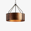 Industrial Bronze Drum Pendant Light – Rustic Metal 4 - Light Chandelier