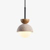 Modern Minimalist Hemisphere Travertine Wood Pendant Lamp