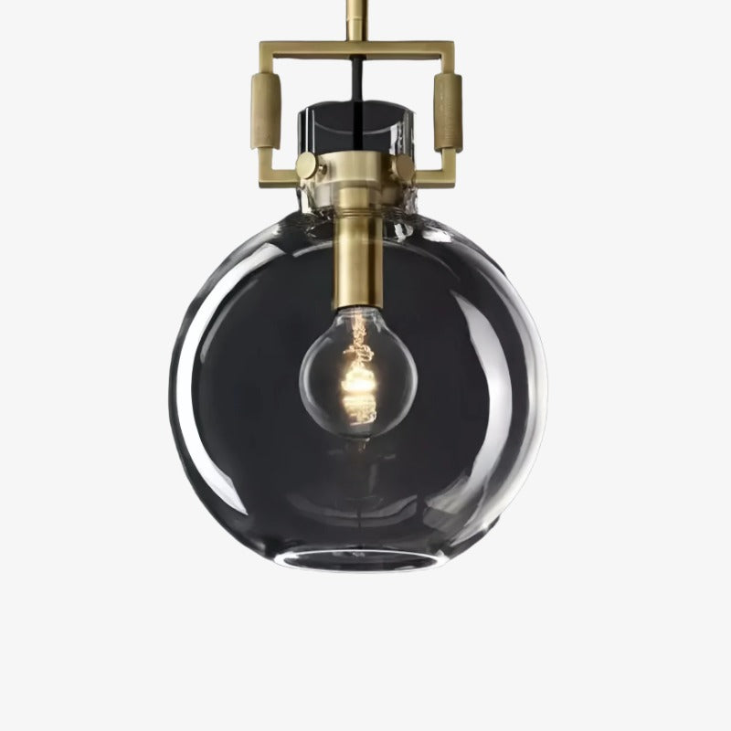 Machinist Glass Globe Pendant Light - Ball Clear Glass Lamp with Chain
