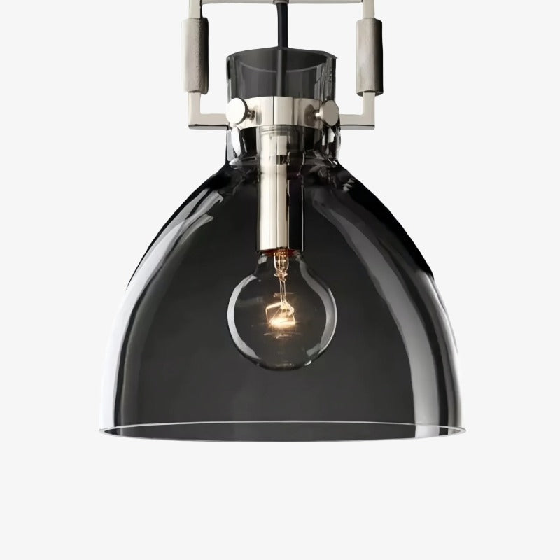 Machinist Glass Globe Pendant Light - Ball Clear Glass Lamp with Chain