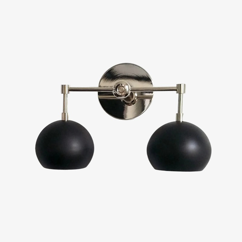 Black Shades Sconce - Double Head Matte Vanity Wall Light For Bedroom