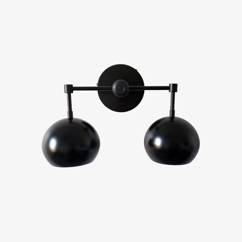 Black Shades Sconce - Double Head Matte Vanity Wall Light For Bedroom