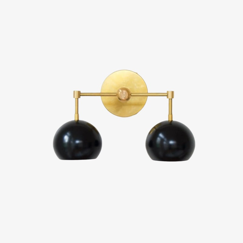 Black Shades Sconce - Double Head Matte Vanity Wall Light For Bedroom