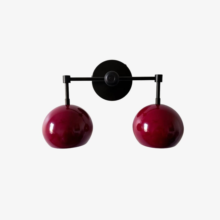 Black Cherry Wall Sconce - Double Bubble Globe-shaped Bath Light