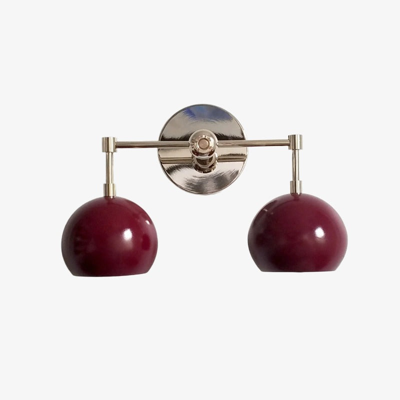 Black Cherry Wall Sconce - Double Bubble Globe-shaped Bath Light