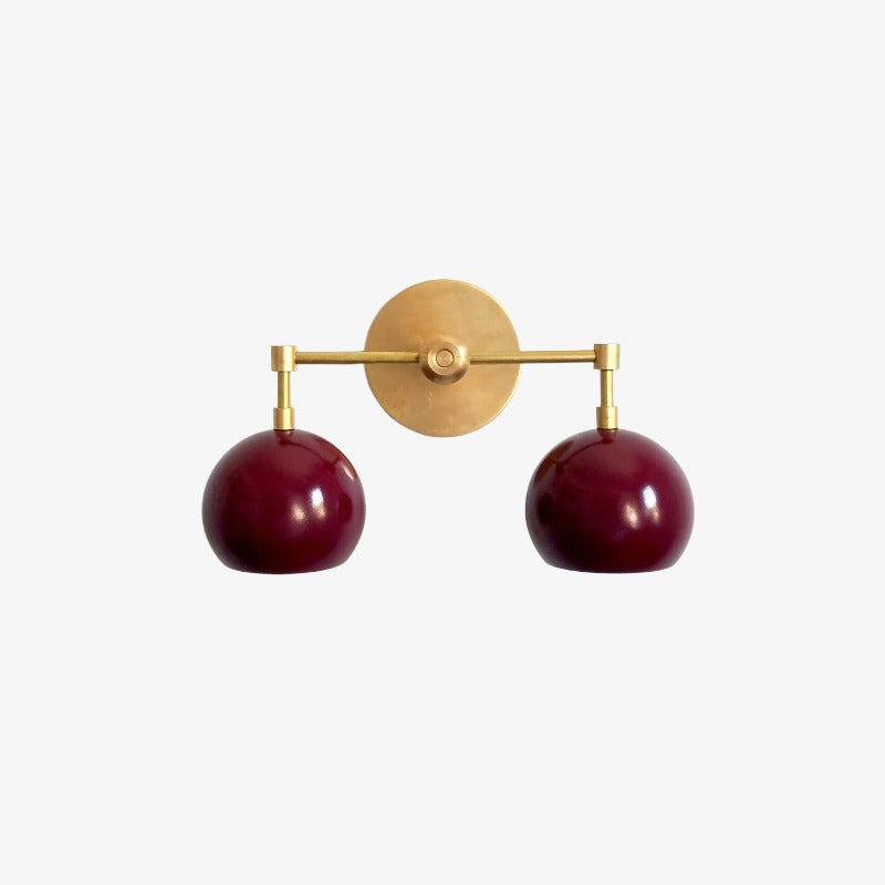Black Cherry Wall Sconce - Double Bubble Globe-shaped Bath Light
