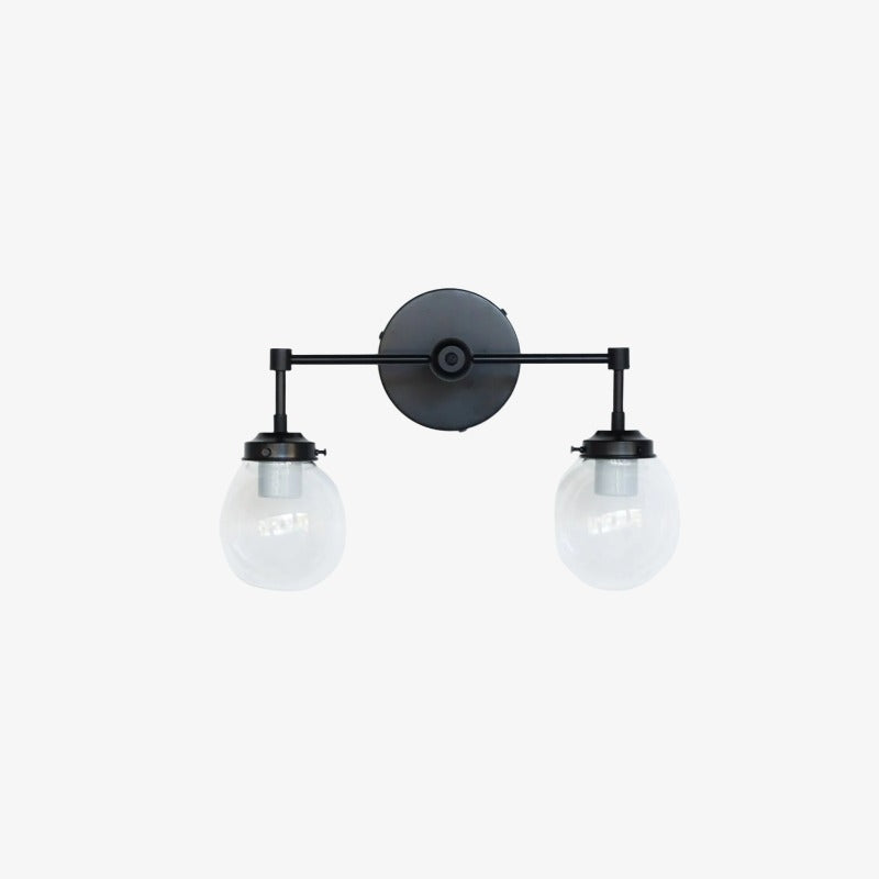 Two-Light Sconce - Double Head Glass Bathroom Wall Light