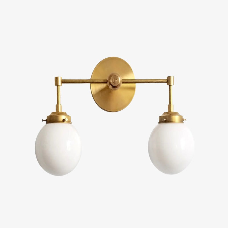 Two-Light Sconce - Double Head Glass Bathroom Wall Light
