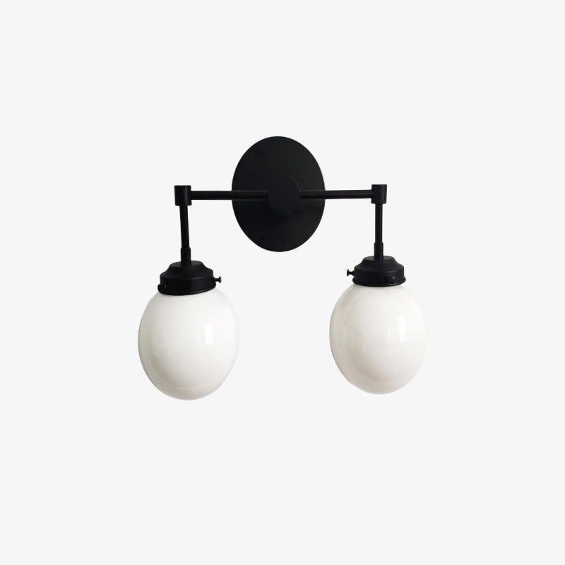Two-Light Sconce - Double Head Glass Bathroom Wall Light