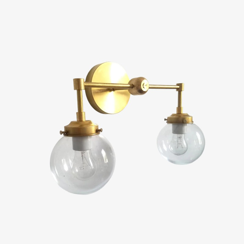 Two-Light Sconce - Double Head Glass Bathroom Wall Light