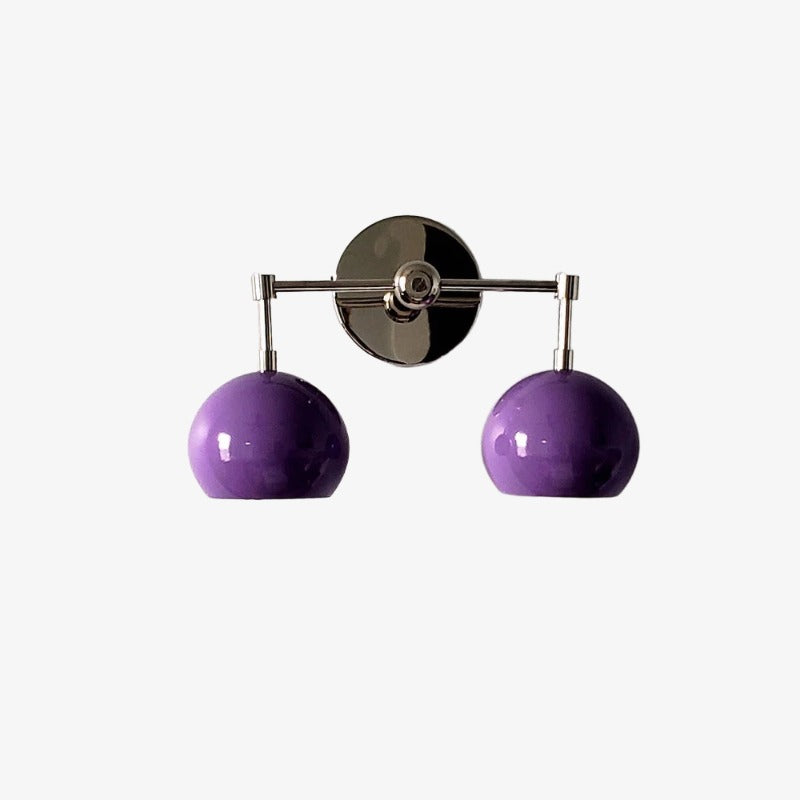 Orchid Shades Sconce - Double Ball Gloss Purple Bath Wall Light