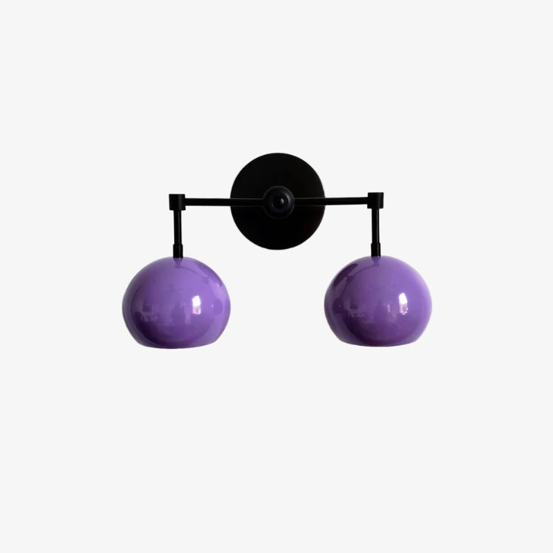 Orchid Shades Sconce - Double Ball Gloss Purple Bath Wall Light