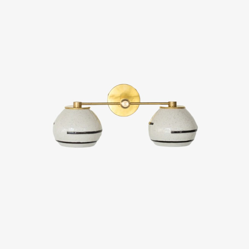 Two Light Delta Wall Sconce - Double Head Vanity Ceramic Wall Lamp