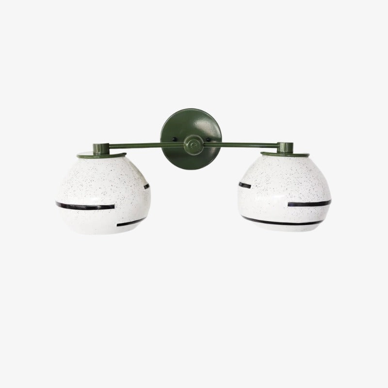 Two Light Delta Wall Sconce - Double Head Vanity Ceramic Wall Lamp