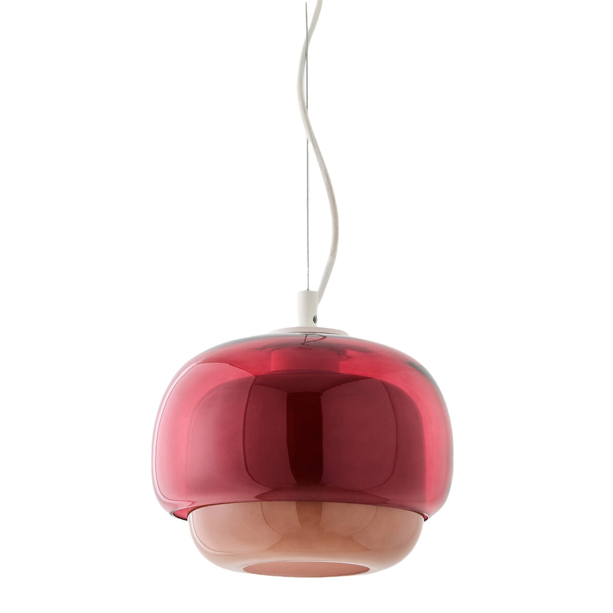 Stained Glass Pendant Lamp – Double Dome Colored Glass Light