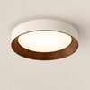 Black walnut round ceiling light with layered wood rings