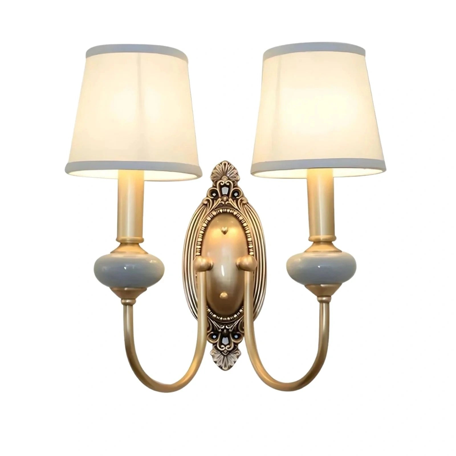 Rowanea blue two-head ceramic wall sconce