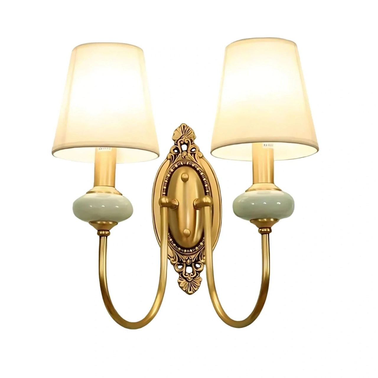 Rowanea green two-head ceramic wall sconce