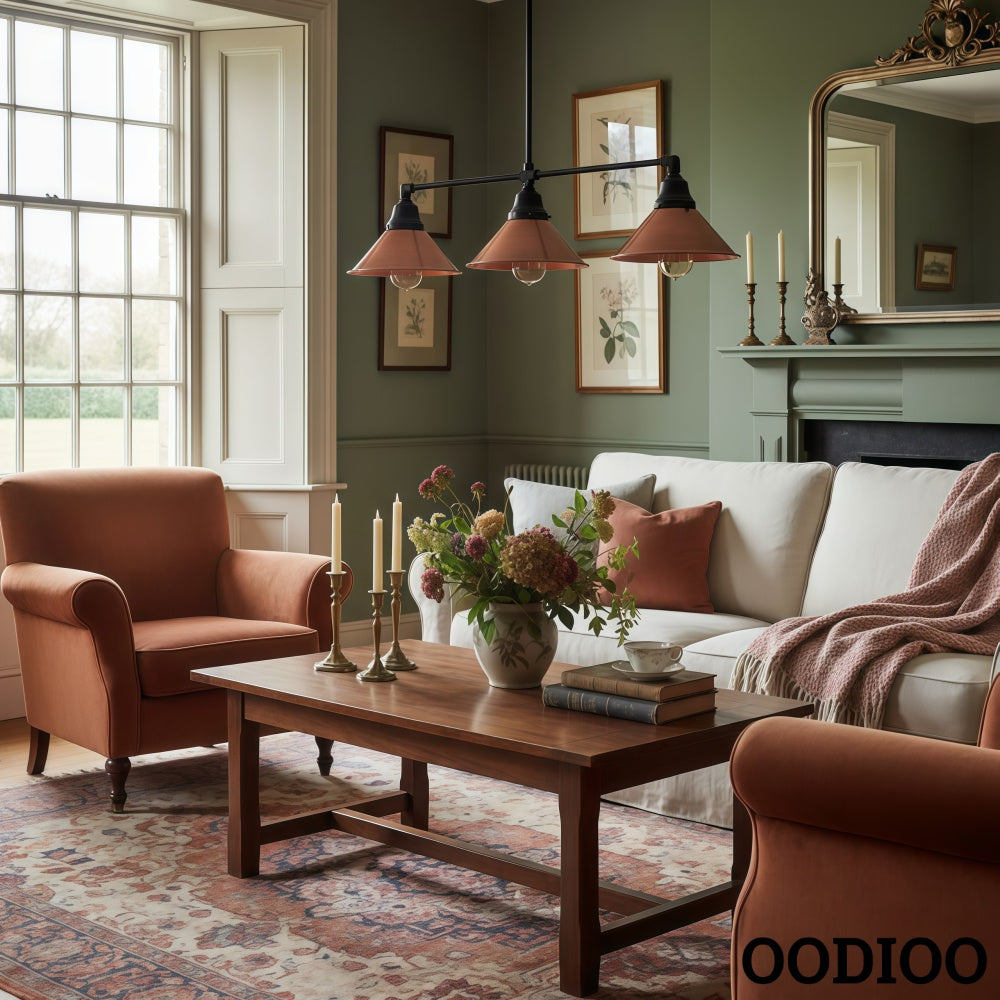 Conique Metal Aged Copper Three-Light Pendant – Sleek Industrial Fixture for Dining Rooms