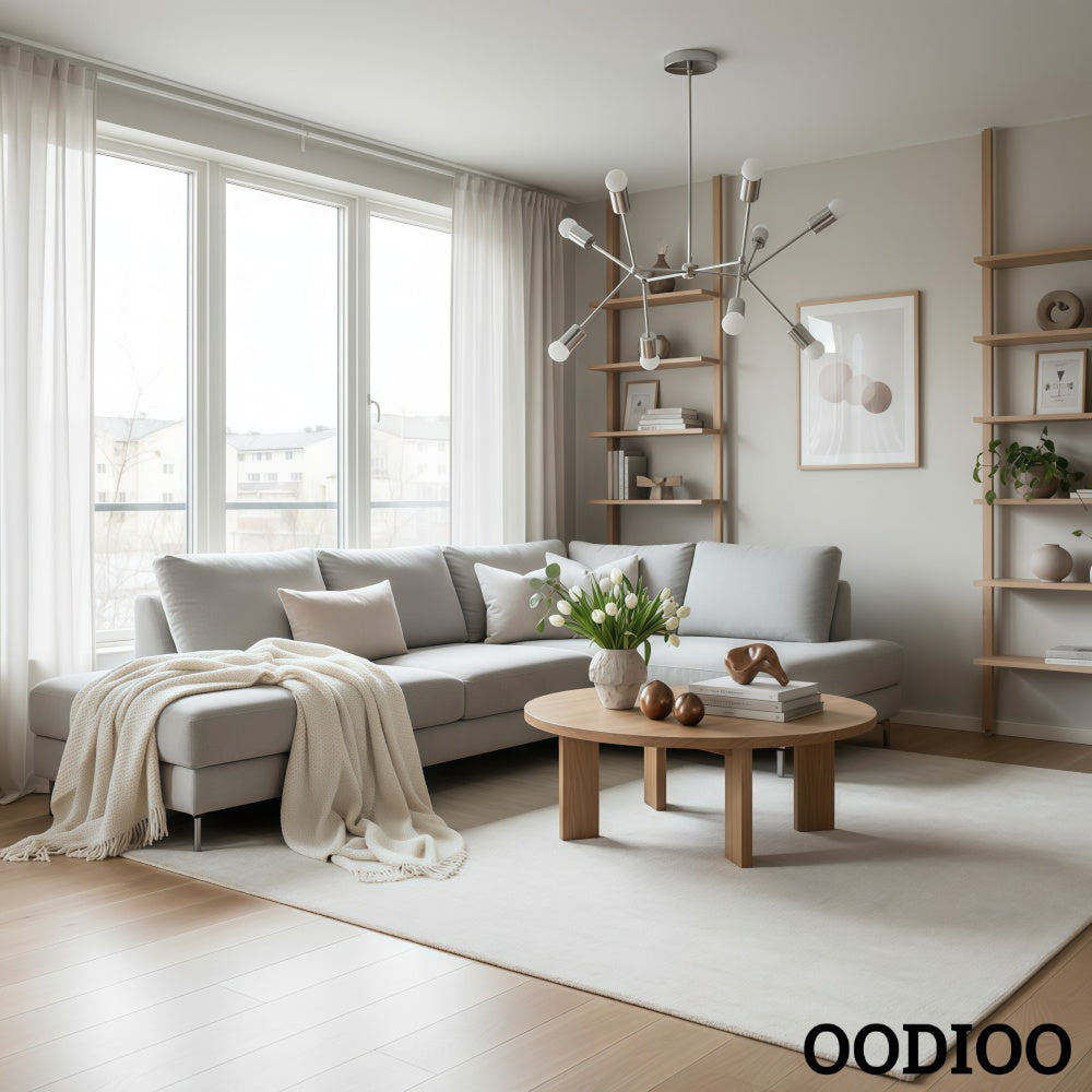 Lumen Geometric Art Deco Chandelier – Modern Ceiling Light for Dining or Living Spaces