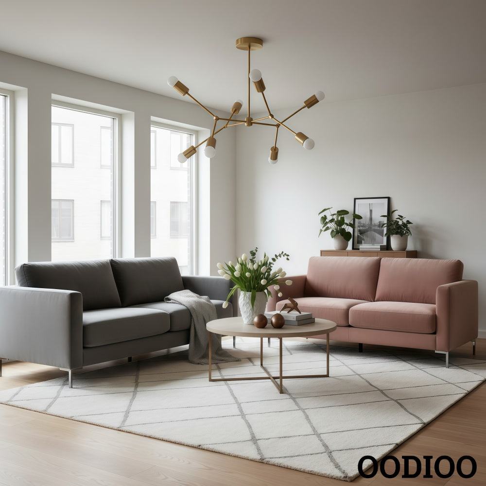 Lumen Geometric Art Deco Chandelier – Modern Ceiling Light for Dining or Living Spaces