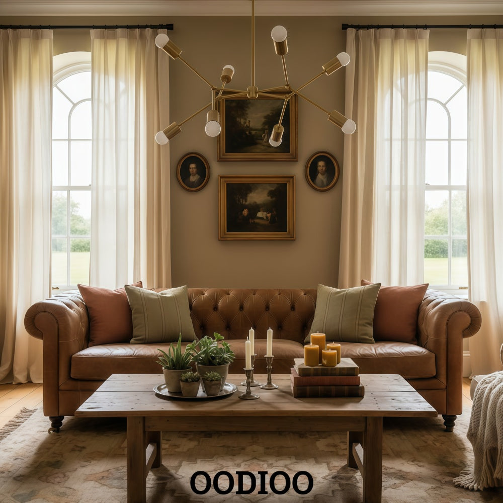 Lumen Geometric Art Deco Chandelier – Modern Ceiling Light for Dining or Living Spaces